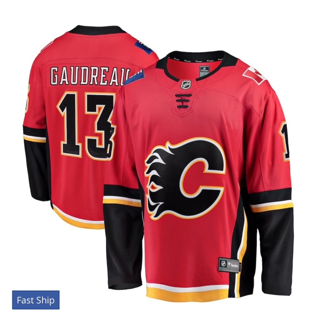 NHLPA GAUDREAU FLAMES JERSEY MENS 2XL